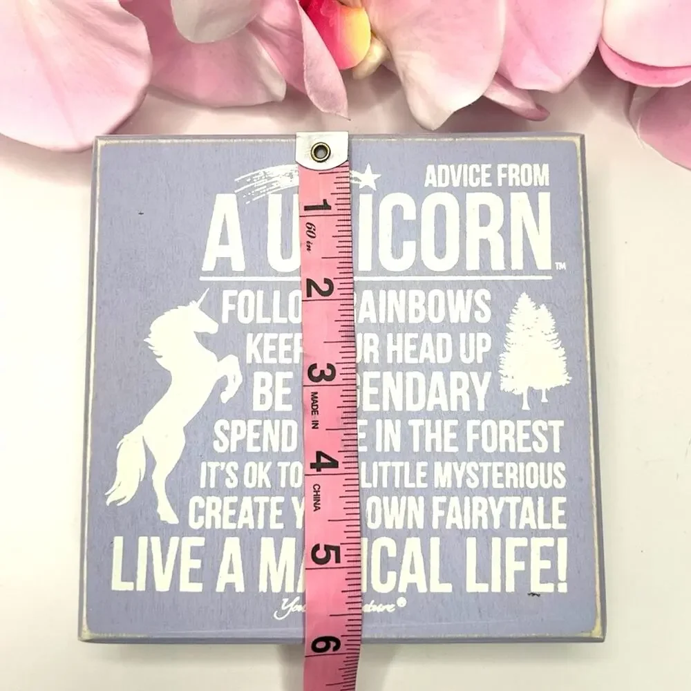 Primitives by Kathy Unicorn Wooden Box Sign 6x6 Inspirational Decor